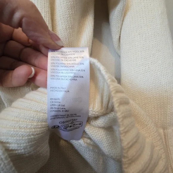 Anthropologie Maeve Cashmere Blend Knit Cardigan Women's XS Ivory Oversized Boxy - Picture 8 of 11